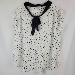 Tempted Los Angeles Polka Dot Flutter Sleeve Sz 2X